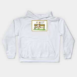 Bear on Bench 1 Cor 13:4 Kids Hoodie